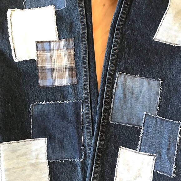 Men’s Patchwork Jeans, Size 34-30: Urban Pipeline, Denim Patches, Hippie Pants - Picture 4 of 10